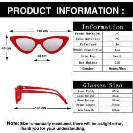 Cat Eye Cat Eye Sunglasses Vintage Mod Style Retro Kurt Cobain Sunglasses - Red /Sliver - CS1893I28YG $11.48