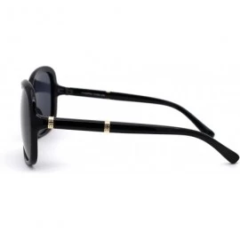 Round Womens Anti Glare Polarized Plastic Round Butterfy Fashion Sunglasses - Black Solid Black - CY18ZCM63ZZ $19.87