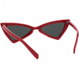 Cat Eye Womens Squared Triangle Cat Eye Bat Goth Sunglasses - Red Black - CX18EN88L27 $11.70