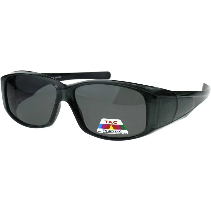Rectangular Womens Polarized Lens Lightweight 60mm Fit Over Sunglasses - Green - CF18EN7EI6T $23.42