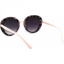 Round Womens Mod Chic Retro Designer Round Fashion Sunglasses - Beige Tortoise Smoke - CZ18XWTOD6K $23.30