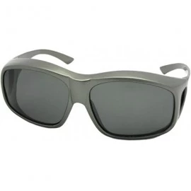 Wrap Largest Polarized Fit Over Sunglasses F19 - Gray Frame-medium Dark Gray Lens - CS18DKX78A8 $31.49