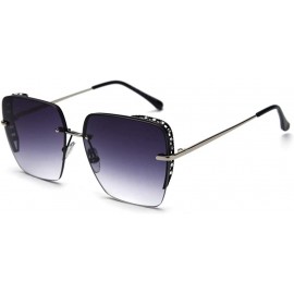 Oversized Oversized Square Diamond Sunglasses 2019 Brand Designer Sun Glasses for Women Retro Fashion Shades with box - CU18Q...
