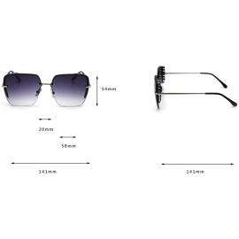 Oversized Oversized Square Diamond Sunglasses 2019 Brand Designer Sun Glasses for Women Retro Fashion Shades with box - CU18Q...