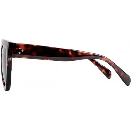 Oversized Fashion Sunglasses for Women Designer Flat Top Frame Luxury Shades - Leopard /G15 Lens - CM190HI5S7R $23.67