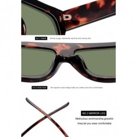 Oversized Fashion Sunglasses for Women Designer Flat Top Frame Luxury Shades - Leopard /G15 Lens - CM190HI5S7R $23.67