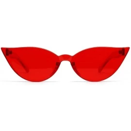 Butterfly Fashion Frameless Sunglasses Personality Glasses - Red - CW18SQMQEZ9 $22.94