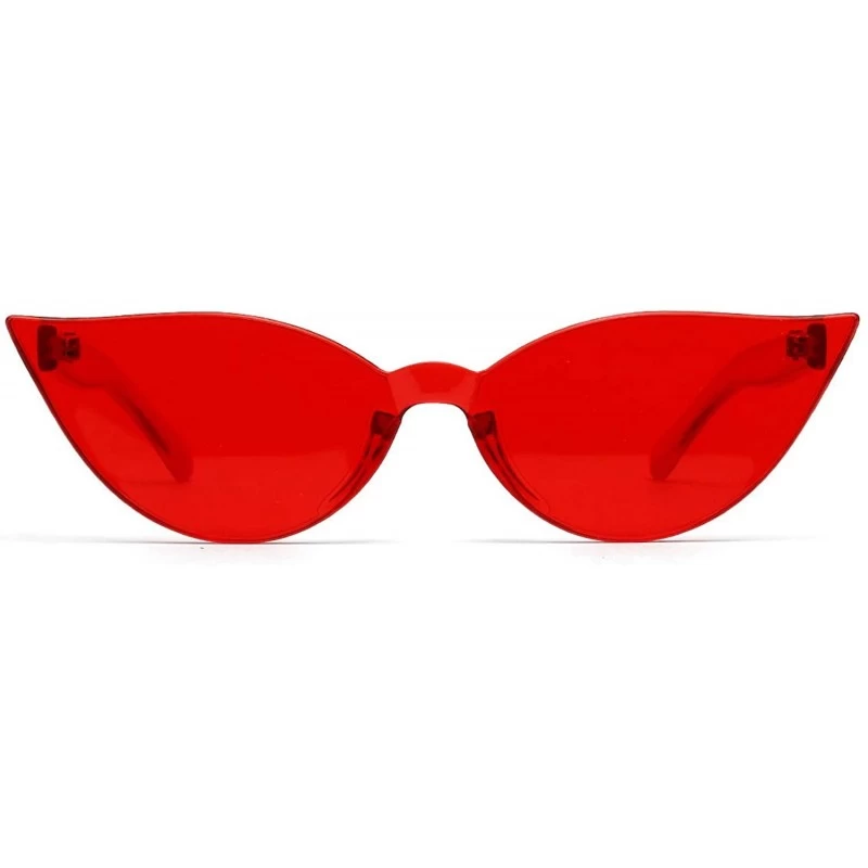 Butterfly Fashion Frameless Sunglasses Personality Glasses - Red - CW18SQMQEZ9 $22.94