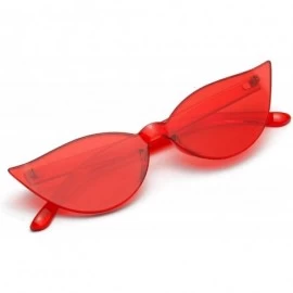 Butterfly Fashion Frameless Sunglasses Personality Glasses - Red - CW18SQMQEZ9 $22.94