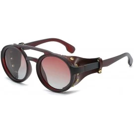 Round Polarized sunglasses polarized Europe personality - Sand Blue Ash - CL18X6SR4RU $27.80