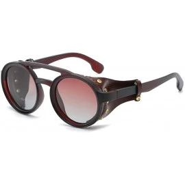 Round Polarized sunglasses polarized Europe personality - Sand Blue Ash - CL18X6SR4RU $69.51