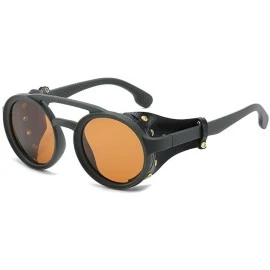 Round Polarized sunglasses polarized Europe personality - Sand Blue Ash - CL18X6SR4RU $27.80