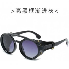 Round Polarized sunglasses polarized Europe personality - Sand Blue Ash - CL18X6SR4RU $27.80