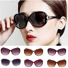 Rectangular Unisex Fashion Men Women Eyewear Casual Uv400 Sunglasses Sunglasses Retro Big Frame Trend Sunglasses - Wine - C61...