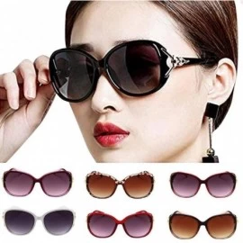 Rectangular Unisex Fashion Men Women Eyewear Casual Uv400 Sunglasses Sunglasses Retro Big Frame Trend Sunglasses - Wine - C61...