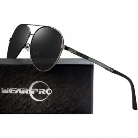 Semi-rimless Polarized Sunglasses for Men and Women - Retro Polarized Mens Classic sunglasses - Blackgun - C918LMR5DK8 $42.87