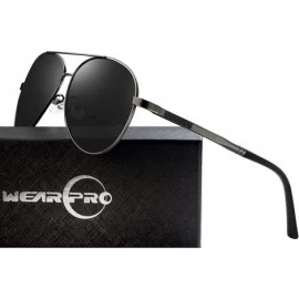 Semi-rimless Polarized Sunglasses for Men and Women - Retro Polarized Mens Classic sunglasses - Blackgun - C918LMR5DK8 $17.46