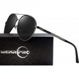Semi-rimless Polarized Sunglasses for Men and Women - Retro Polarized Mens Classic sunglasses - Blackgun - C918LMR5DK8 $40.75