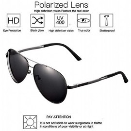 Semi-rimless Polarized Sunglasses for Men and Women - Retro Polarized Mens Classic sunglasses - Blackgun - C918LMR5DK8 $47.63