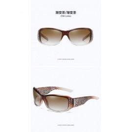Rectangular Anti Glare HD Polarized Womens Rhinestone Rectangular Sunglasses - Brown - CK18UU08SC9 $13.21