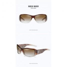 Rectangular Anti Glare HD Polarized Womens Rhinestone Rectangular Sunglasses - Brown - CK18UU08SC9 $25.07