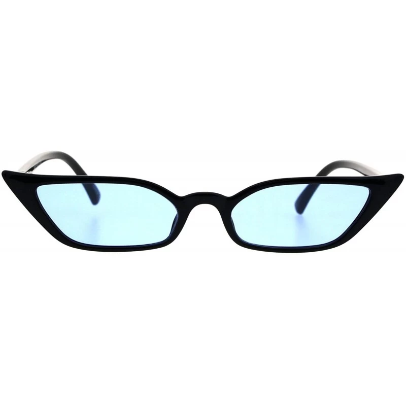 Cat Eye Womens Gothic Vintage Style Cat Eye Plastic Pop Color Lens Sunglasses - Black Blue - CN18EMN6XZT $10.18