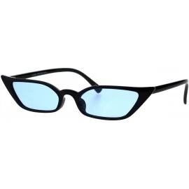 Cat Eye Womens Gothic Vintage Style Cat Eye Plastic Pop Color Lens Sunglasses - Black Blue - CN18EMN6XZT $18.63