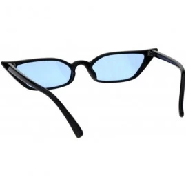 Cat Eye Womens Gothic Vintage Style Cat Eye Plastic Pop Color Lens Sunglasses - Black Blue - CN18EMN6XZT $18.63