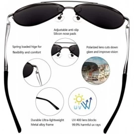 Semi-rimless Polarized Sunglasses for Men and Women - Retro Polarized Mens Classic sunglasses - Blackgun - C918LMR5DK8 $40.75