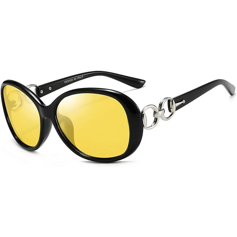 Oval Night Vision Glasses For Driving Glasses photochromic Polarized glasses - Night Driving Yellow Lens - CC194L6YLL2 $16.92