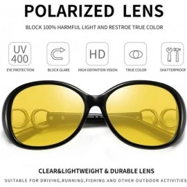 Oval Night Vision Glasses For Driving Glasses photochromic Polarized glasses - Night Driving Yellow Lens - CC194L6YLL2 $16.92