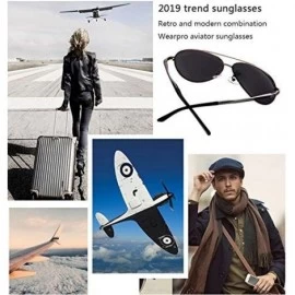 Semi-rimless Polarized Sunglasses for Men and Women - Retro Polarized Mens Classic sunglasses - Blackgun - C918LMR5DK8 $40.75