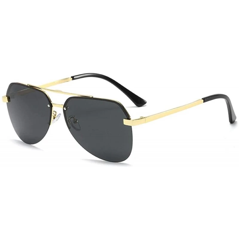 Oversized Polarized Sunglasses Men's Tide HD Fishing Driver Driving Special Glasses Anti-UV Sunglasses - CP190MLGQMU $56.35