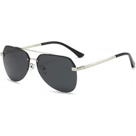 Oversized Polarized Sunglasses Men's Tide HD Fishing Driver Driving Special Glasses Anti-UV Sunglasses - CP190MLGQMU $34.74