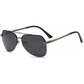 Oversized Polarized Sunglasses Men's Tide HD Fishing Driver Driving Special Glasses Anti-UV Sunglasses - CP190MLGQMU $34.74