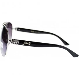 Aviator Women's Aviator Sunglasses Chic Casual Rigded Metal Top - Black Silver - C311OO28U2H $20.31
