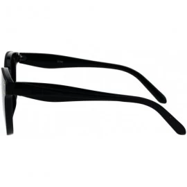 Rectangular Womens Boyfriend Deco Metal Bridge Chic Horn Rim Plastic Sunglasses - Black Smoke - CZ18GLXCH9X $23.85