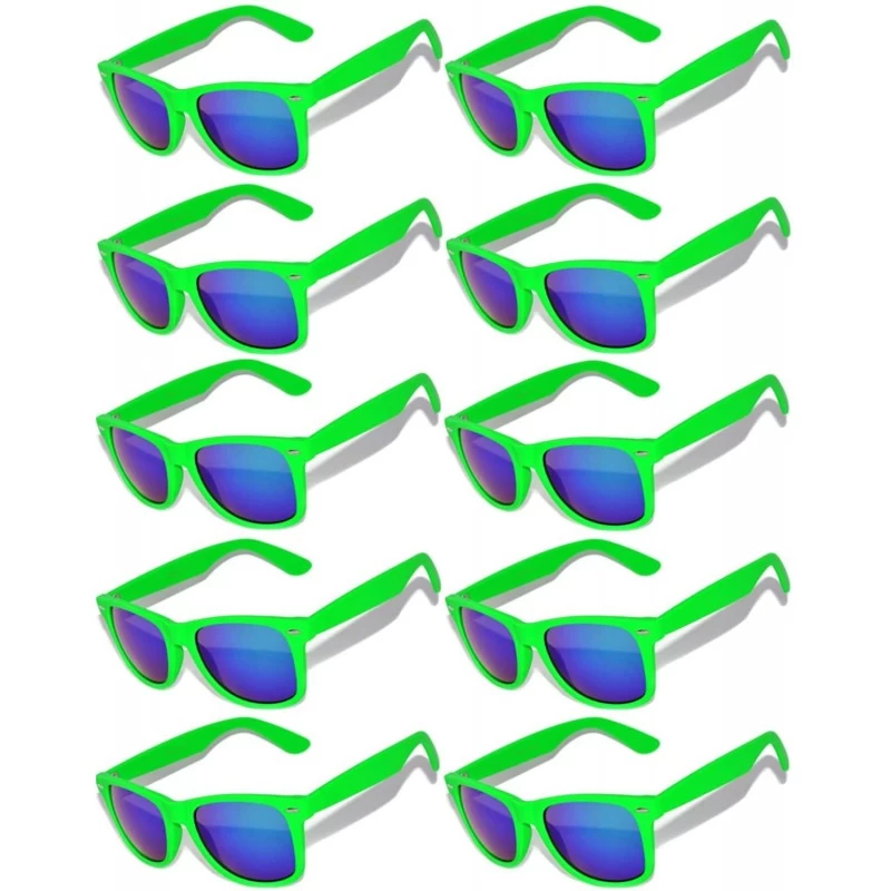 Wayfarer 10 Pairs Many Colors Matte Frame Vintage Sunglasses Mirrored Lens OWL. - 10_pairs_green_matte - CQ127L4GNHD $28.46