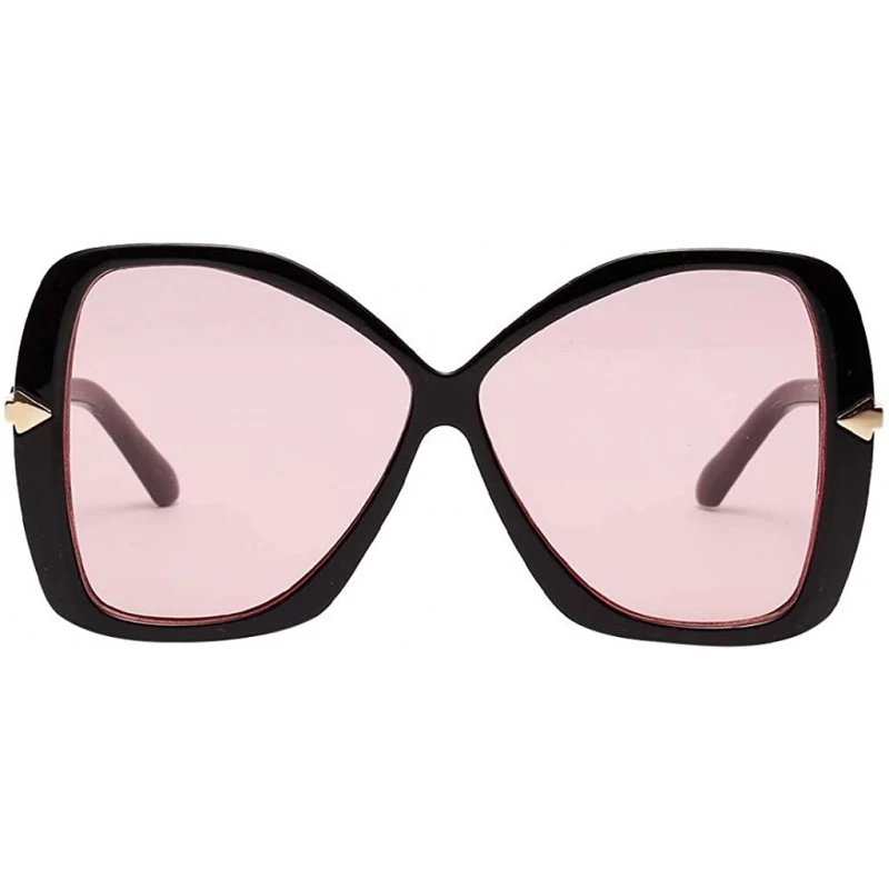 Oversized Women Vintage Eye Sunglasses Retro Eyewear Fashion Square Frame Black Driving Sun Glasses - C - CH18OU2SL4W $19.36