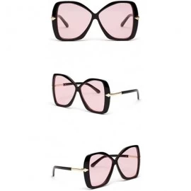 Oversized Women Vintage Eye Sunglasses Retro Eyewear Fashion Square Frame Black Driving Sun Glasses - C - CH18OU2SL4W $19.36
