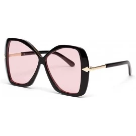 Oversized Women Vintage Eye Sunglasses Retro Eyewear Fashion Square Frame Black Driving Sun Glasses - C - CH18OU2SL4W $19.36