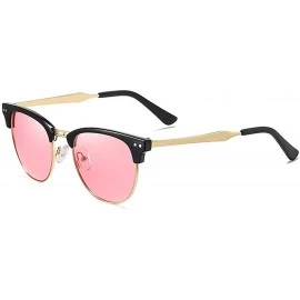 Square 2020 new sunglasses ladies retro fashion men's outdoor cycling marine polarized sunglasses - Pink - C21943LU7G7 $15.81