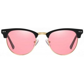 Square 2020 new sunglasses ladies retro fashion men's outdoor cycling marine polarized sunglasses - Pink - C21943LU7G7 $15.81