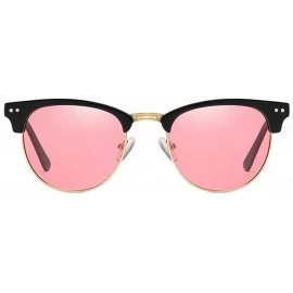 Square 2020 new sunglasses ladies retro fashion men's outdoor cycling marine polarized sunglasses - Pink - C21943LU7G7 $15.81