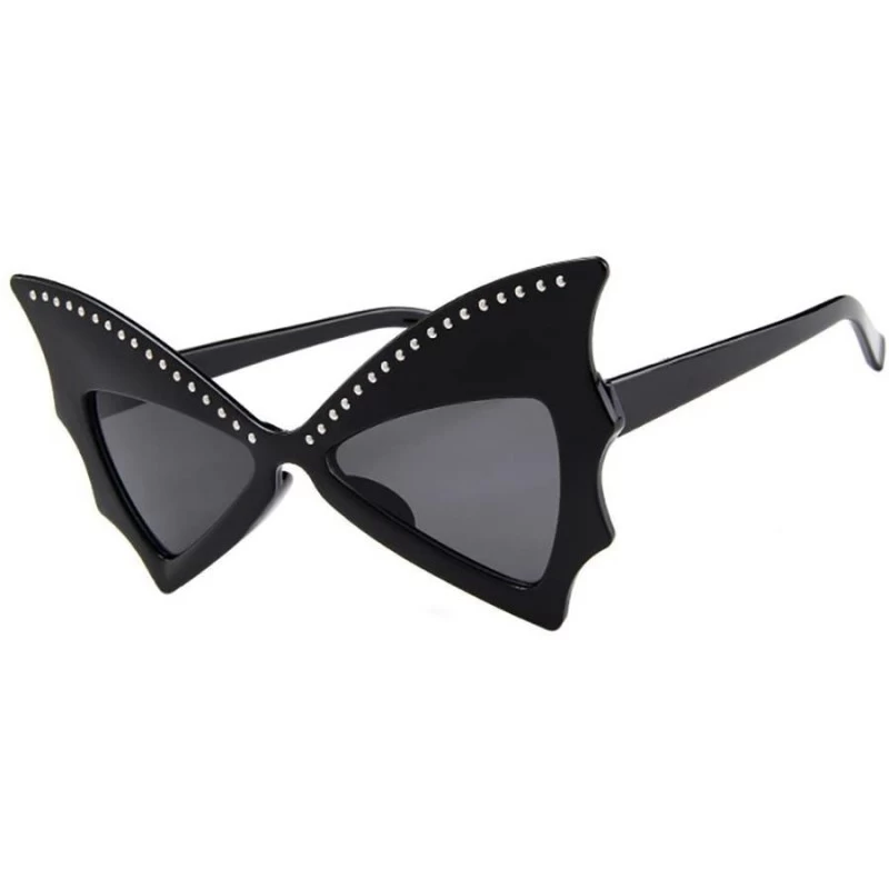 Square Beautiful Sparkled Bling Butterfly Oversized Fun Props Party Sunglasses - C - CP18T0STR5D $18.16