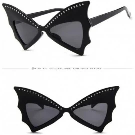 Square Beautiful Sparkled Bling Butterfly Oversized Fun Props Party Sunglasses - C - CP18T0STR5D $18.16