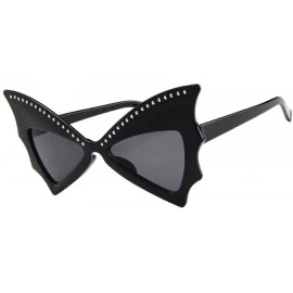 Square Beautiful Sparkled Bling Butterfly Oversized Fun Props Party Sunglasses - C - CP18T0STR5D $18.16