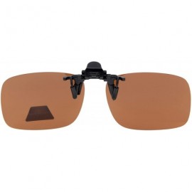 Rectangular Flip-up Clip-on Sunglasses Polarized 2 5/16"x1 9/16" 3-Pack Metal Glasses Clip - 4pcs-brown - CM18S24C056 $26.12