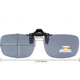 Rectangular Flip-up Clip-on Sunglasses Polarized 2 5/16"x1 9/16" 3-Pack Metal Glasses Clip - 4pcs-brown - CM18S24C056 $42.23