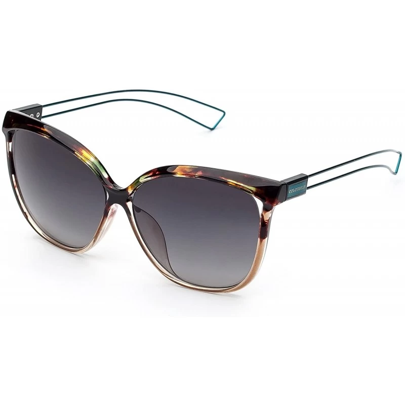 Cat Eye Linno Vintage Fashion Cat Eye Women's Sunglasses Mirrored Lens UV400 - Gradient Grey - CV18LQAC33L $23.38